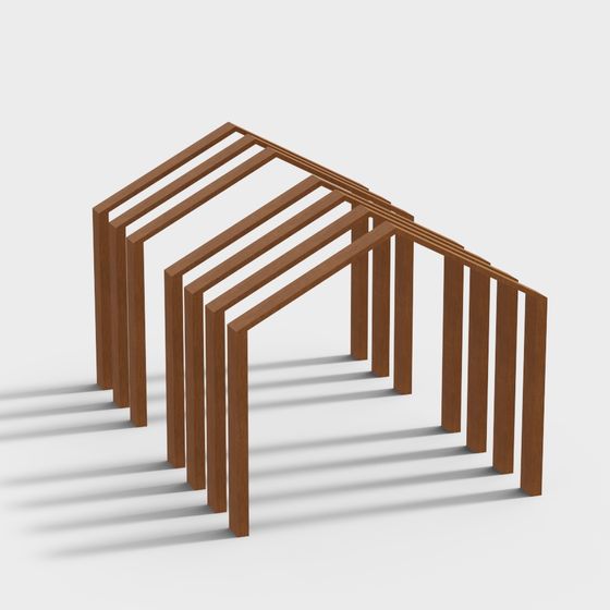 Minimalist Wooden Cabin 3D model