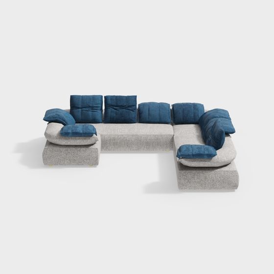 Stylish Low Poly Sofa 3D model for Modern Interiors