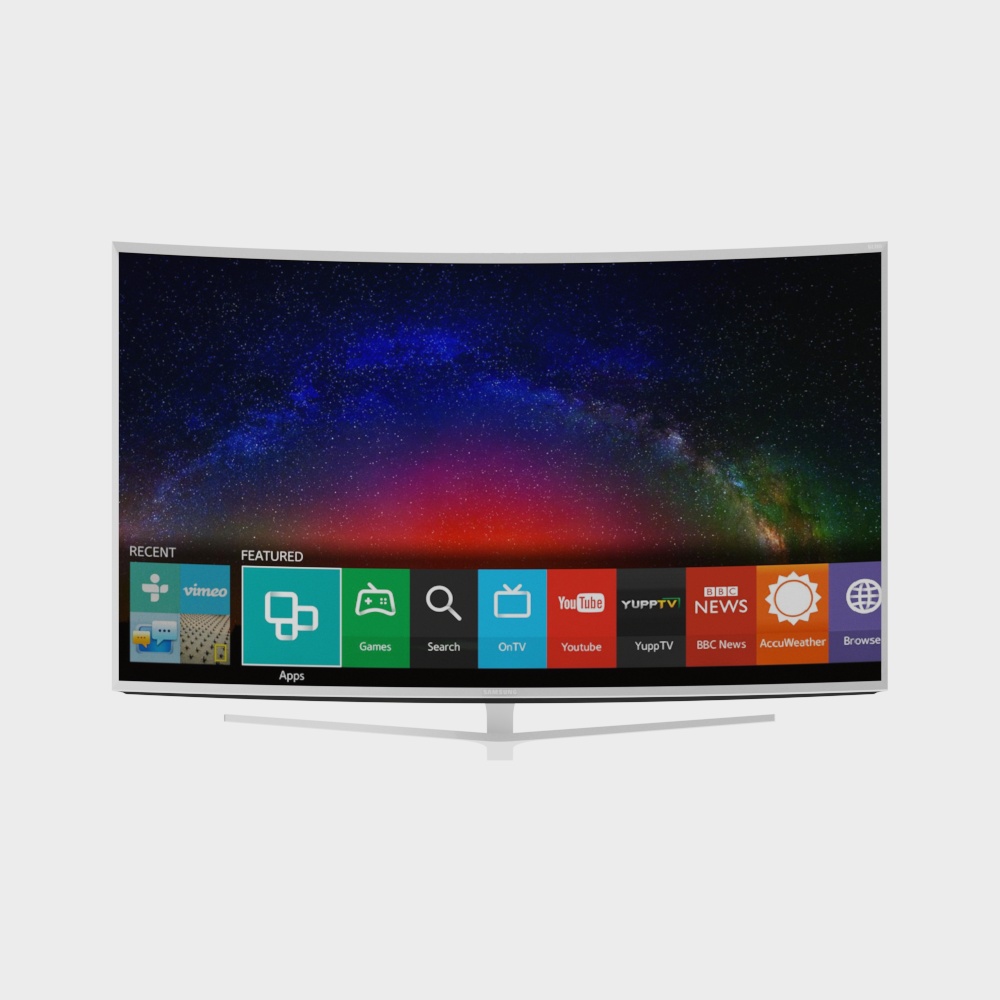 Stylish Curved Smart TV 3D model