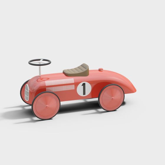 Vintage Toy Car 3D Model for Kids' Play