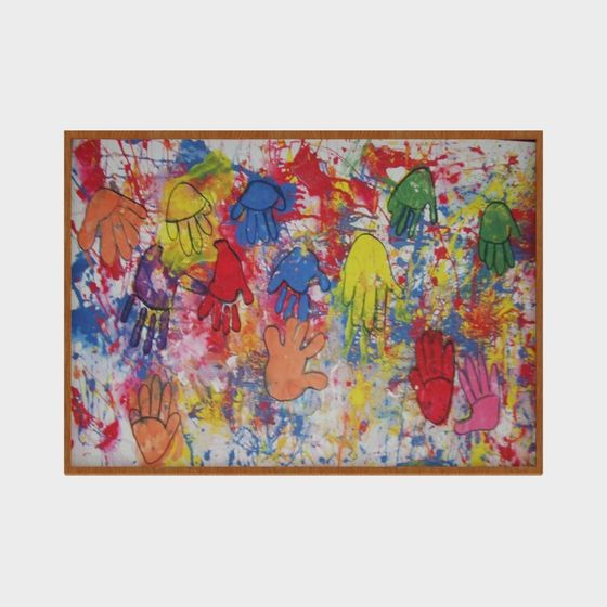 Vibrant Handprint 3D Model with Dynamic Colors