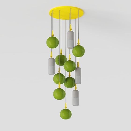 Vibrant Low-Poly Chandelier 3D model