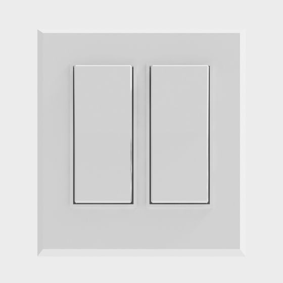Minimalist Dual Switch Panel 3D model