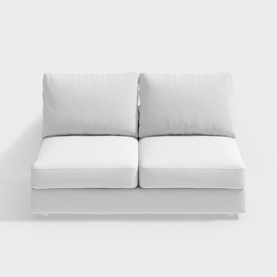 Elegant White Sofa 3D model for Contemporary Interiors
