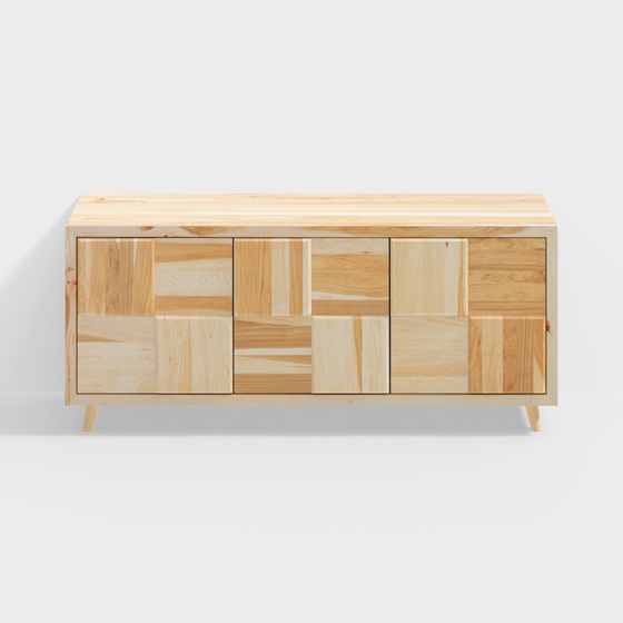 Stunning Low-Poly Wooden Cabinet 3D model