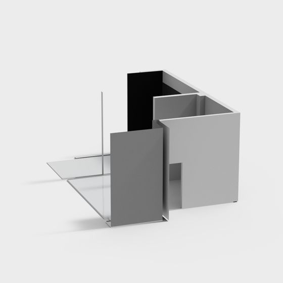 City Corner Low-Poly 3D Model