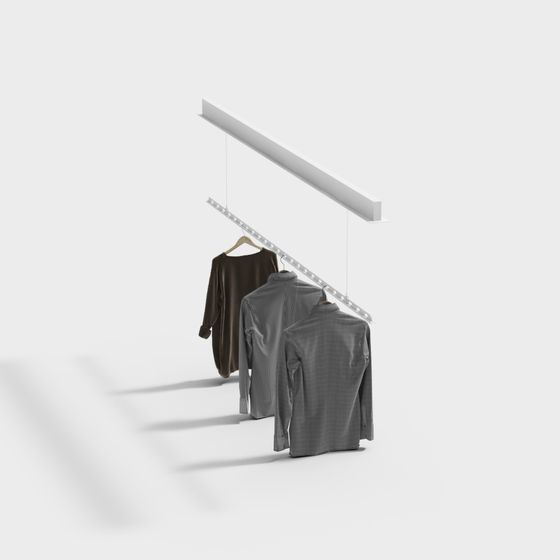 Minimalist Hanging Clothes Rack 3D model