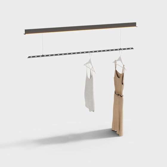 Minimalist Hanging Clothes Rack 3D model