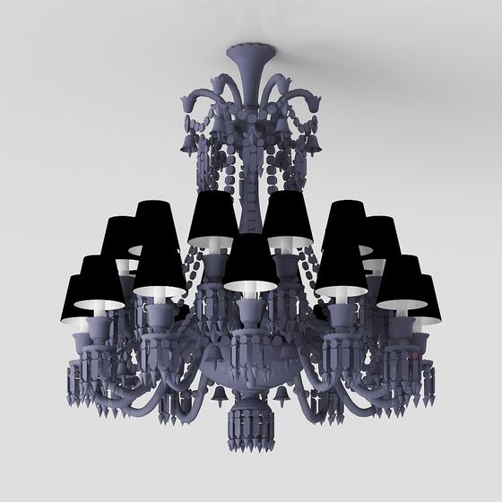 Elegant Low-Poly Chandelier 3D model