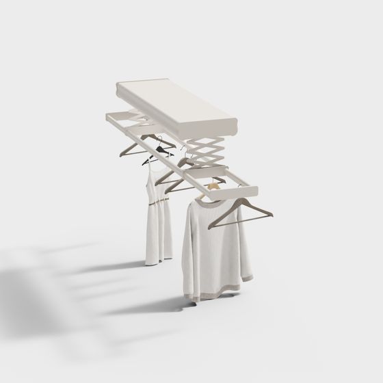 Minimalist Clothes Hanger Display 3D model