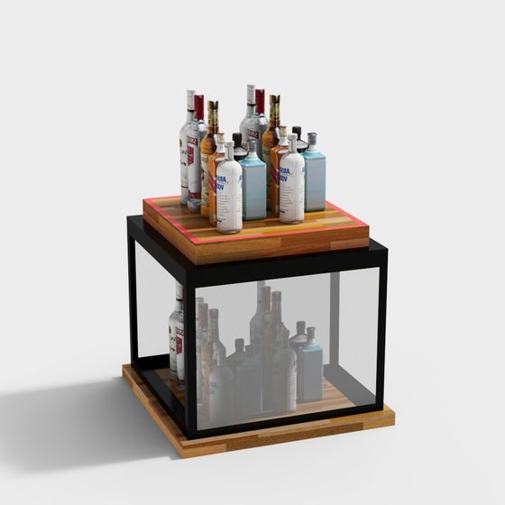 Chic Bar Display Cabinet 3D model for Urban Bars