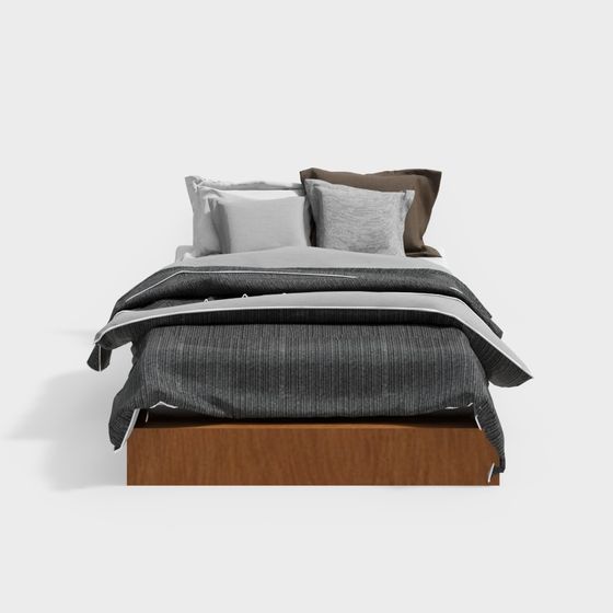 Modern Minimalist Bed 3D model