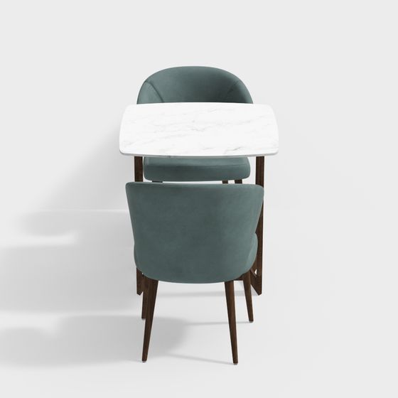Mid-Century Modern Dining Chair with Attached Table 3D model