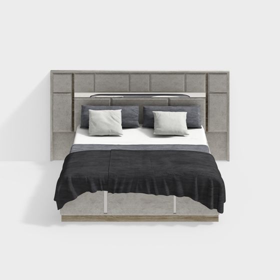 Modern Minimalist Polygonal Bed Frame 3D model
