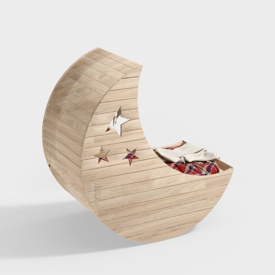 Dreamy Moon Bed 3D model for Whimsical Interiors