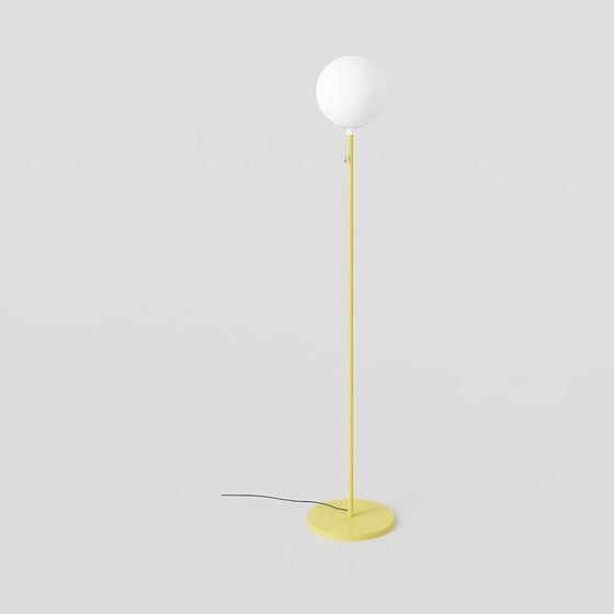 Stylish Yellow Floor Lamp 3D model for Modern Spaces