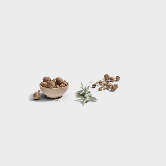 Walnuts in a Bowl 3D model for Creative Projects
