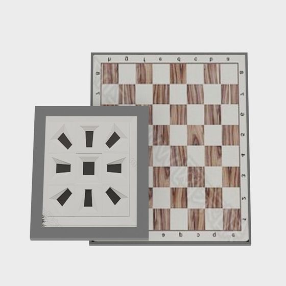 Vintage Chessboard 3D model