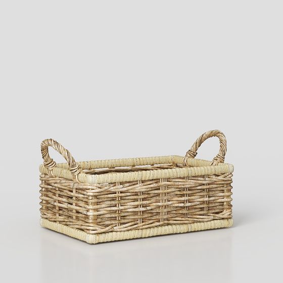 Charming Low-Polygon Woven Basket 3D model