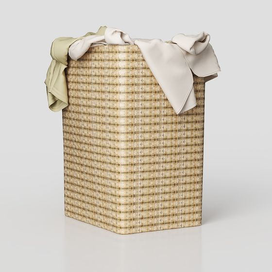 Stylish Woven Basket 3D model for Modern Interiors