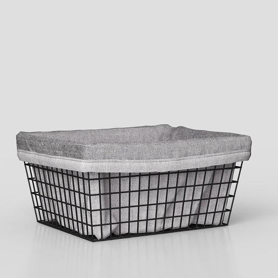 Modern Low-Poly Metal Grid Storage Basket 3D model