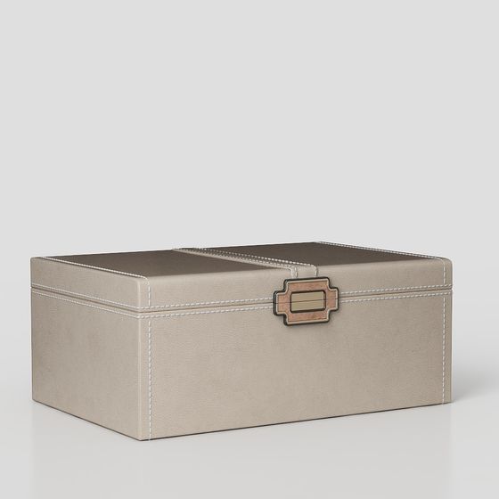 Elegant Leather Storage Box 3D model for Modern Design