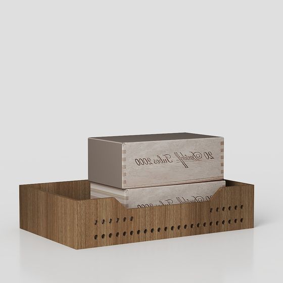 Vintage Wooden Chest 3D model