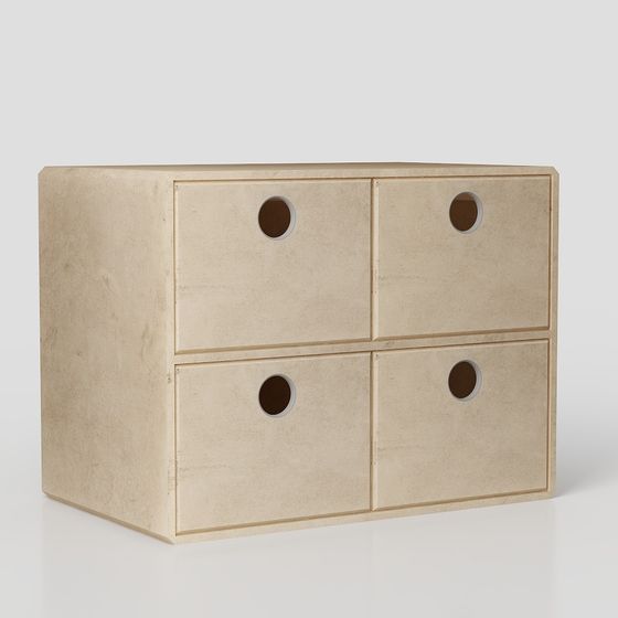 Stylish Concrete Storage Cabinet 3D model for Creative Projects