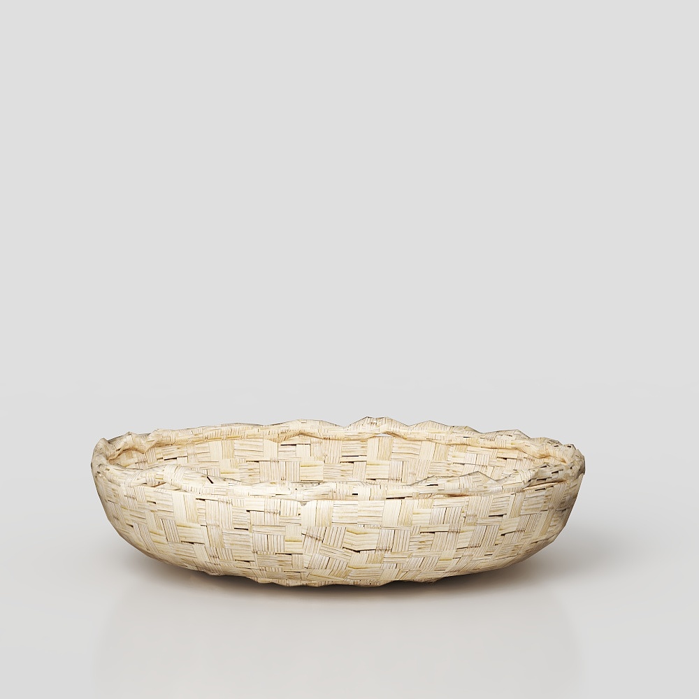 Rustic Handwoven Basket 3D model