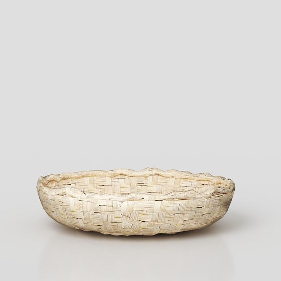 Rustic Handwoven Basket 3D model