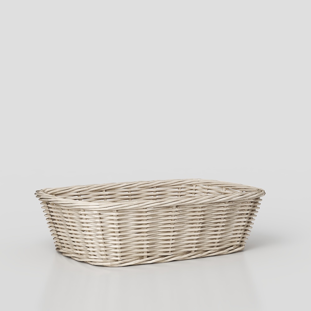 Rattan Basket Low-Poly 3D Model