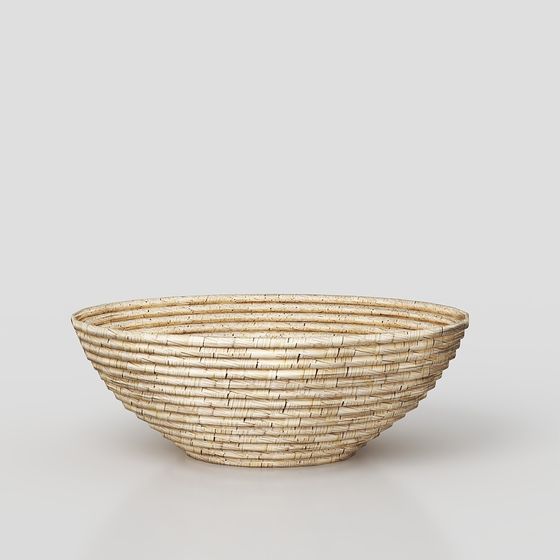 Low-Poly High-Detail Woven Basket 3D model
