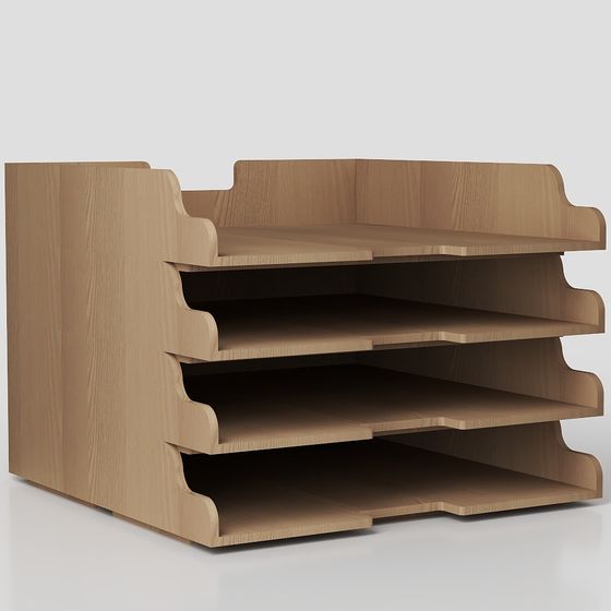 Stylish Wooden File Rack 3D Model for Creative Spaces