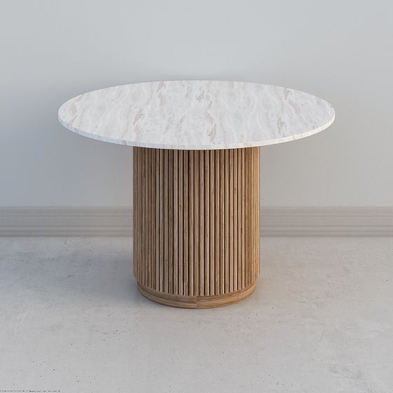 Elegant Low-Polygon Round Table 3D model for Creative Spaces
