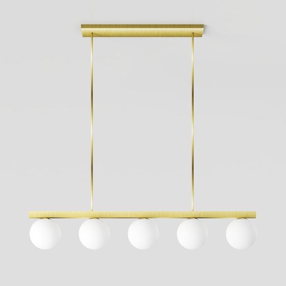 Elegant Gold and White Pendant Light 3D Model