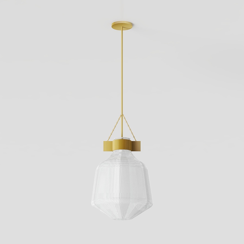 Elegant Golden Pendant Light 3D model