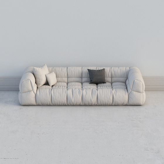 Elegant Low Polygon Sofa 3D model for Modern Interiors