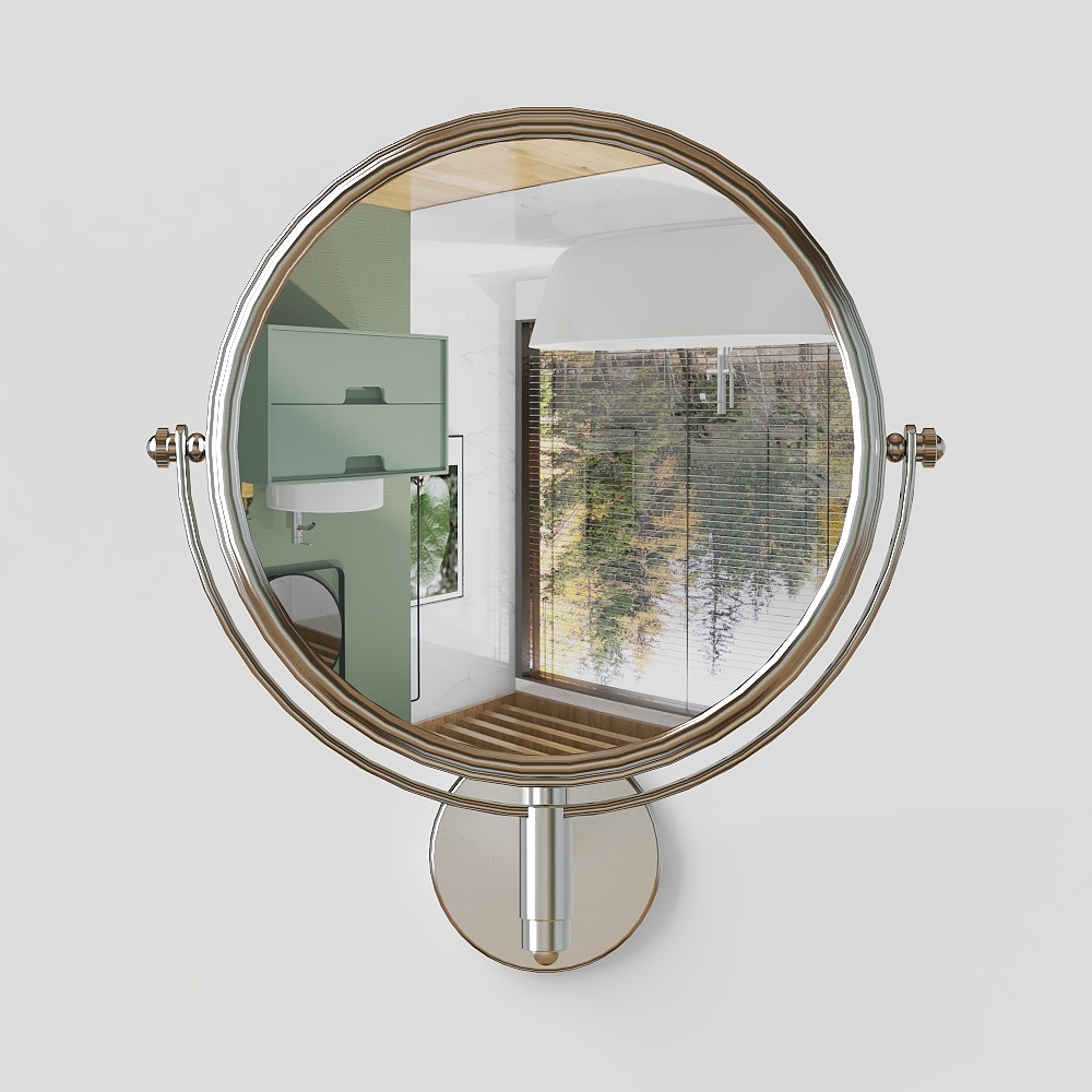 エリスショー - バスルームハードウェア - 非照明ラウンド両面ダブルアームメイクミラー -0814