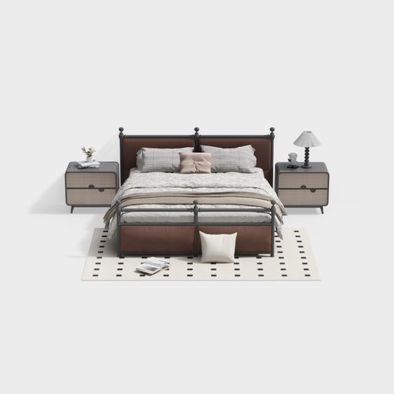 Urban Retreat 3D Model Bed for Modern Living
