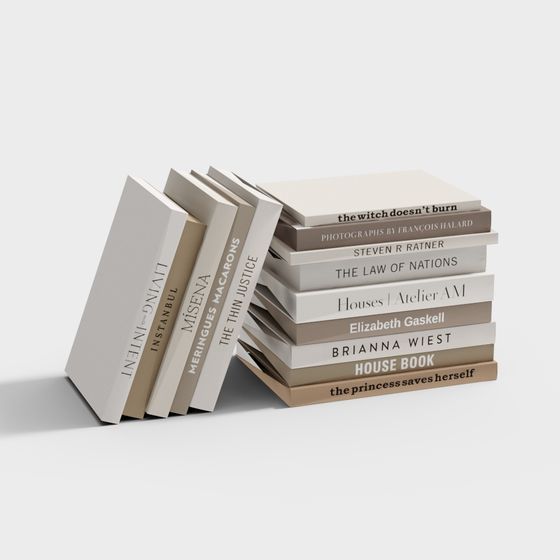 Stylish 3D Stack of Books Model for Modern Spaces