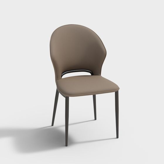 Elegant Curved Chair 3D model