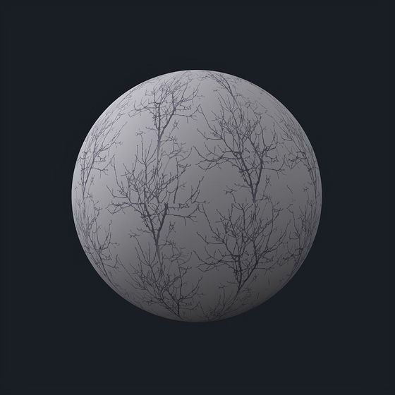 Tree Pattern Continuous Gray Wallpaper 3D Model