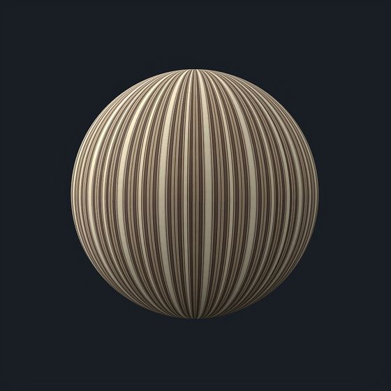 Premium KS Brown-Yellow Vertical Striped Wallpaper 3D Model in Wood Color