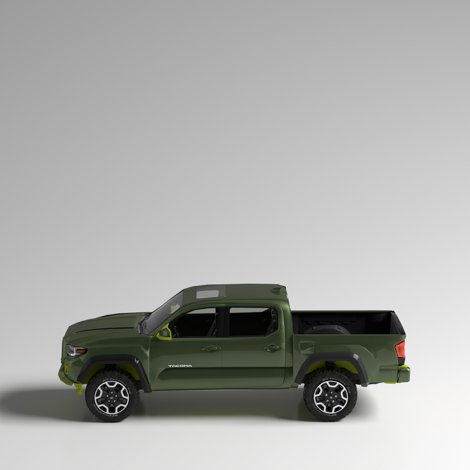 Green Toyota Pickup 3D Model for Realistic Rendering