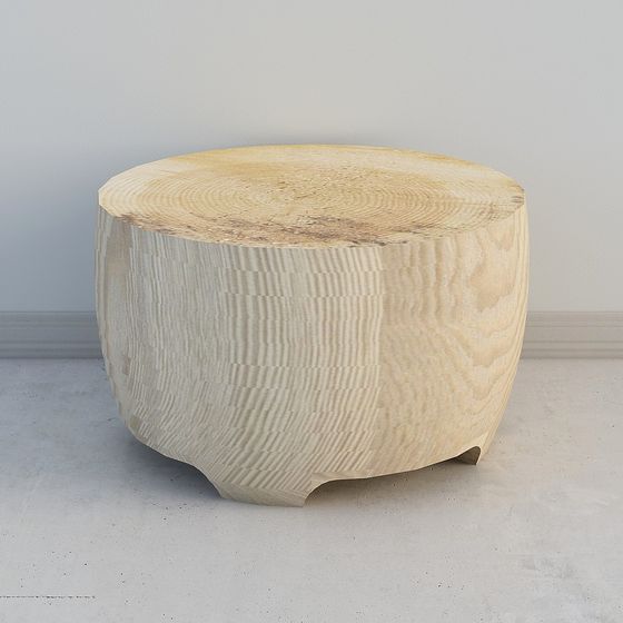 Round Log Stool 3D Model