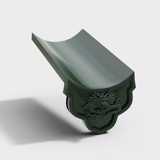 Dragon Tile 3D model for Traditional Aesthetics