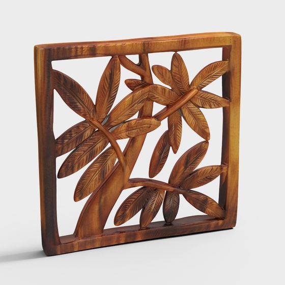 Tropical Wooden Sculpture 3D model