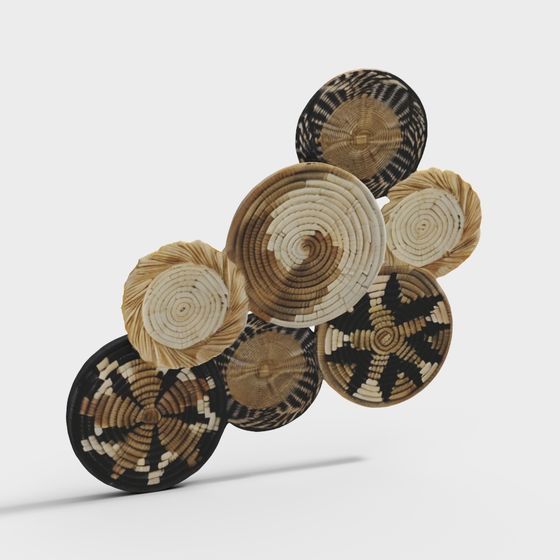African Woven Basket 3D Model - Artsy Craft Design