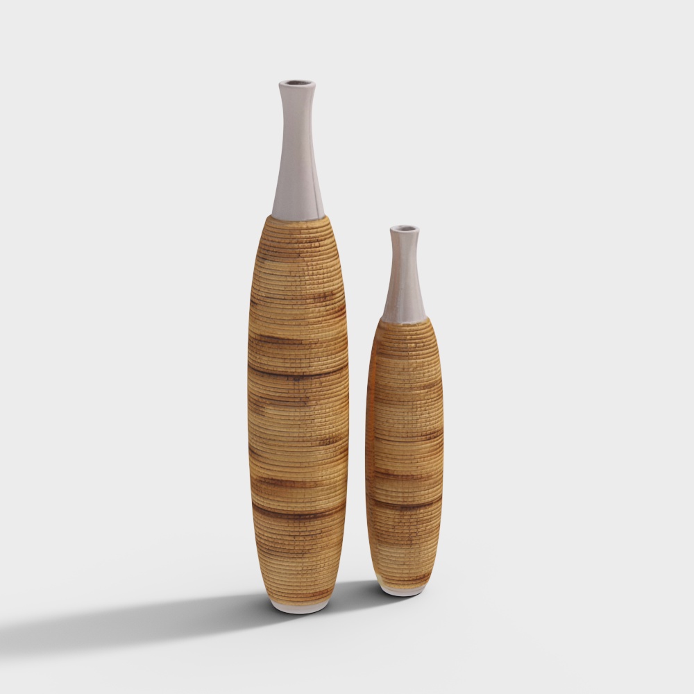 Bamboo Weave Art Vase 3D Model – Realistic Bamboo Texture
