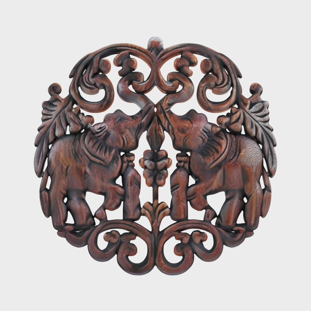 Wooden Elephants Wall Decor